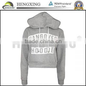 Womens Fashion Hoodie Crop Top Plain photo-3