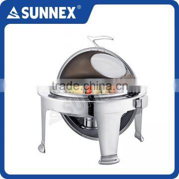 Sunnex Professional Bora Bora Range Round Roll Top Chafer / Chafing Dish Set, 6.8Ltr.