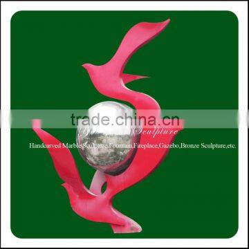 Outdoor Peace Dove Stainless Steel Sculpture for Garden Decoration