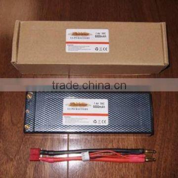 5000mah 30C Saddle pack lipo battery rechargeable lihtiun ion battery for RC cars