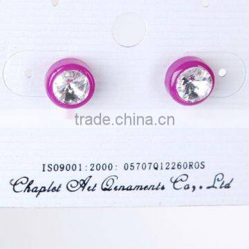 OUXI crown white 925 sterling Silver&Zircon diamond earrings stud for party Y20087