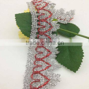 magnificent red heart sewing craft silver metallic braid lace trim