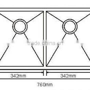 Farmhouse Hot Sales China Supplier Manufacturer XHHL Commercial Handmade Cupc Double Bowl Stainless Steel Kitchen Sink photo-4