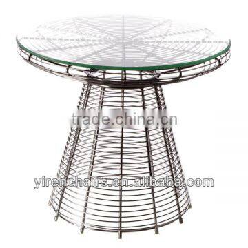 antique metal dinning table/metal glass dining table/round dinning table