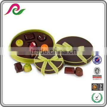 Elliptical cardboard box for chocolate