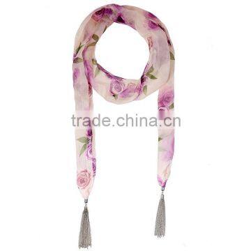 Fashion Romantic Rose Pattern Scarf,soft Polyster Scarf photo-3