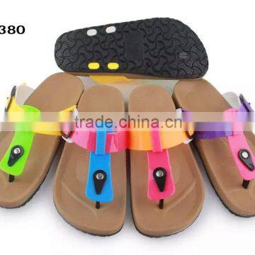 Jelly Colorful PCU Cork Ladies Slipper Air Blowing Cork Sole Slipper Sandal