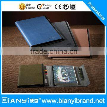 PU leather cover notebook side printing A5 size notebook for men