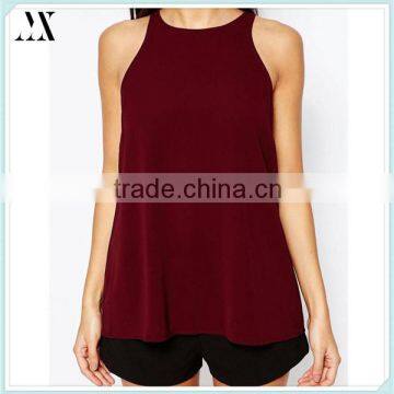 2016 Custom Woman Tanks Polyester Woven Tank Swing Red Tanks