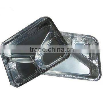 Three compartment aluminum foil container