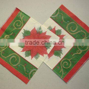 1/4 disposable printed paper napkin,paper tissue