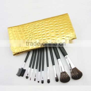 cosmetic brush set,make up brush set with gold bag