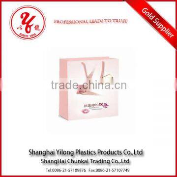 factory outlet OEM black gift paper bag with silk ribbon