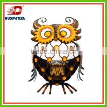 Premium quality Autumn Festival metal owl tea light candle holder