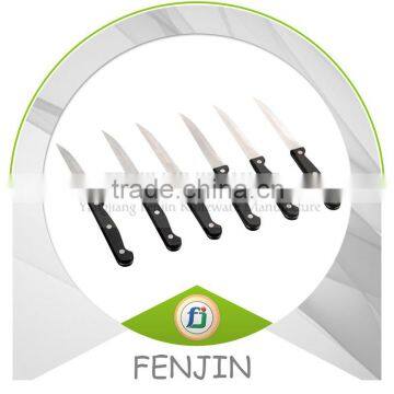 6-pcs Plastic Triple Riveted Handle Steak Knife