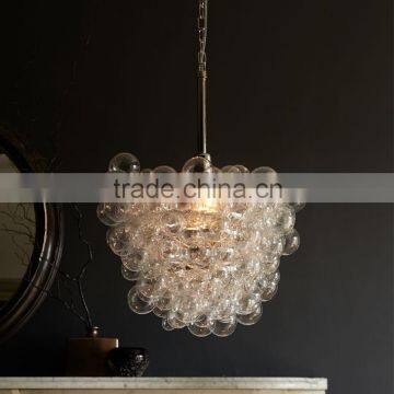 11.26-7 Droplet Glass Chandelier features circular glass bulbs form a playful shape that dreamily diffuses light