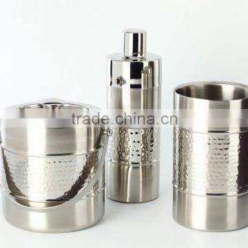 Stainless Steel Bar Set Hammered