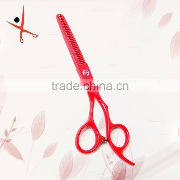 Fashion Red Teflon Coating Convex-edge Stainless Steel hair thinning shears