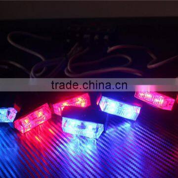 16 LED Car Strobe Lights 10 Sets/lot 8x2 LED Flash Warning Light Red And Blue LED Emergency Light