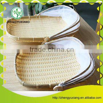 With dust cover bamboo foods storage tray