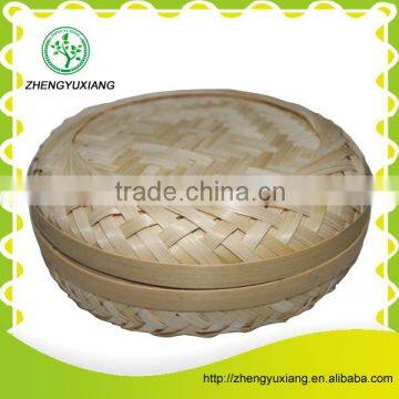 Hot Sale Mini Round Modern Bamboo Tea Sundries Basket With Cane photo-2