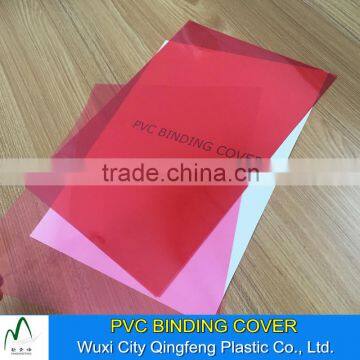 Red Color Rigid Transparent A4 100mic 140mic 180mic 250mic PVC Binding Cover Factory Price Clear Plastic Book Covers