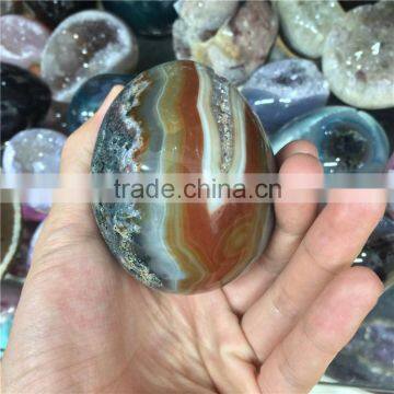 Natural Agate Geode Egg Smile Crystal Egg Ornaments photo-3