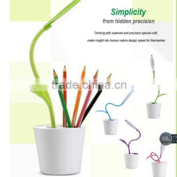 Unique design colourful sapling pen holder Led table lamp& reading lamp