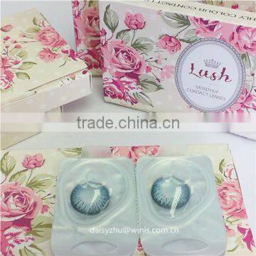 Lush blue makeup cosmetics monthly 14mm normal size natural looking walmart color contact lenses