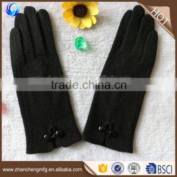 Daily life usage ladies fashion winter black alpaca wool knitted gloves