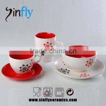 Hot Selling Glaze Ceramic Porcelain Cup and Saucer Wholesale photo-4