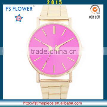 FS FLOWER - Quartz All Golden Stainless Steel Back Watch 5 atm Water Resistant Stainless Steel Watch