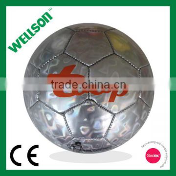 Silver wave laser shine soccer ball