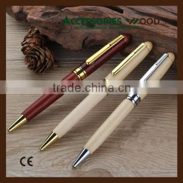 Wooden craft pen with different metal colors and wood materials as business gift