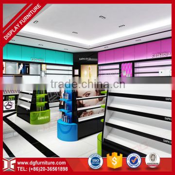 modern wood glass acrylic cosmetic shop layout interior design