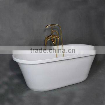 2013 Hot White Luxurious Bathtub With Gloden Floor Faucet