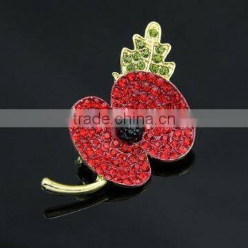 2015 New Rhinestone Crystal Poppy Flower Brooch photo-6