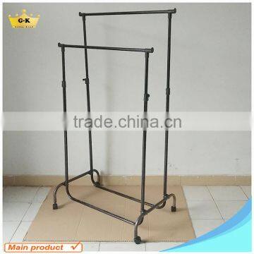 Cheapest Double Pole Drying Rack Powder coating Mat Black Clothes coat Drying Garment rack