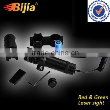 BIJIA 2 Mounts Switch Tactical Power 532nm Green Dot Adjustable Laser Sight Scope w/