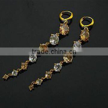 Fashion New Copper Long Drop Zircon Earrings(HE10008)