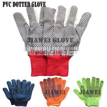 Cotton Drill Polka Kids Gloves PVC Coated Work Gloves /Guantes De Algodon 032