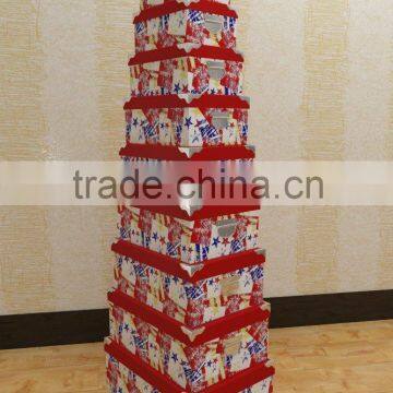 New Design Best Quality Christmas Hard Case Paper Box Iron Handle