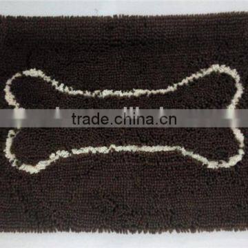 Bone Pattern Polyester Microfiber Chenille Carpet for Dog