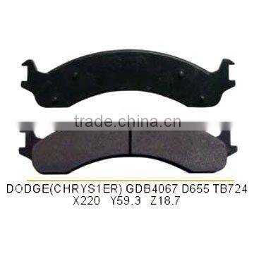 Semimetal Car Brake Pad for Dodge