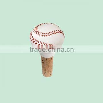 High Quality Stoppers Gifts for Baseball Ceramic Wine Bottle Stopper