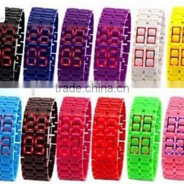 Latest fashion color soft lava LED watch chronograph watch repair kit watch ap