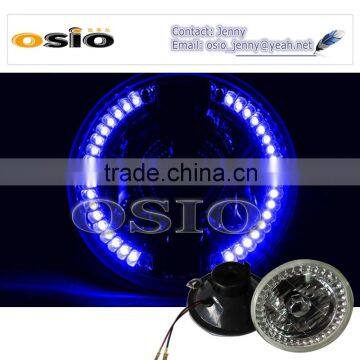 7 Inch Round BMC CRYSTAL GLASS LED HALO RING Auto Halogen Semi Sealed Beam Auto Halogen Lamp H6014 H6024 H6012