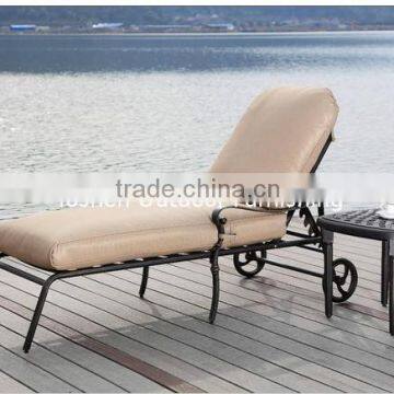 cast aluminum furniture of outdoor metal sun lounger chaise lounger with coffee table