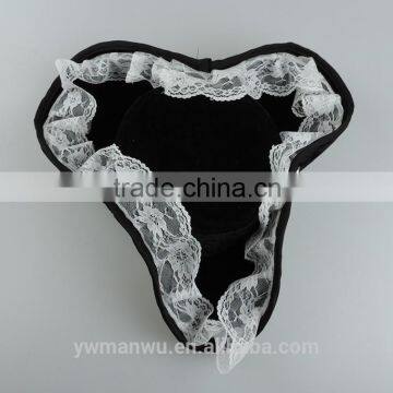 Pirate of the Caribbean Hat Pirate Hat White Lace Triangle Ostrich Hair photo-5