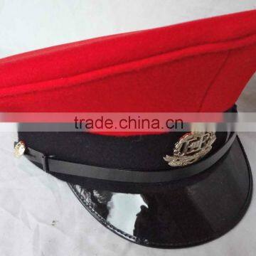 first class quality military uniform cap/office cap with metal logo